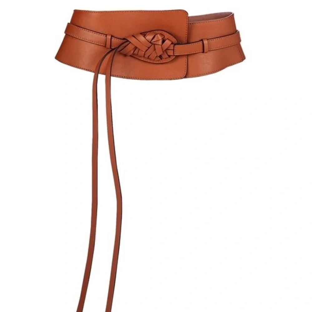 Ulla Johnson Paola Sierra Brown Leather Two In One Belt Size S-M or M-L